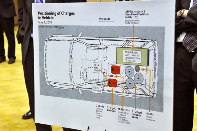 Diagram of the bomb in the Nissan Pathfinder